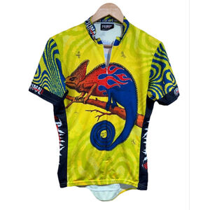 Primal Wear Chameleon Cycling Jersey Neon Graphic Full Zip Bike Shirt Unisex